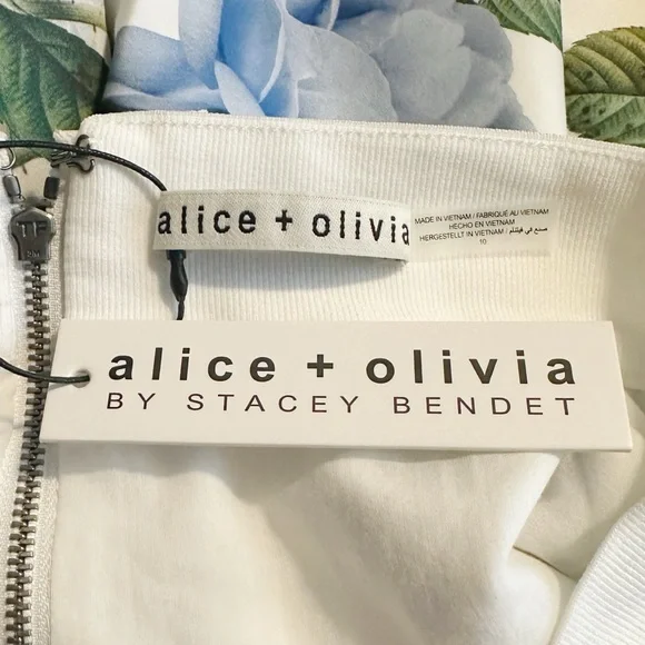 Alice + Olivia Earla Floral Flare Midi Skirt Garden Brunch Size 10 NWT - Picture 9 of 15